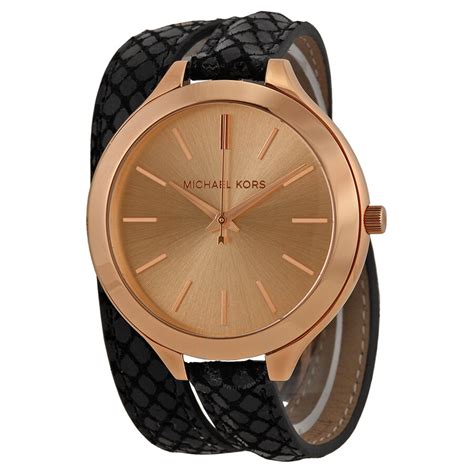 michael kors watch slim runway leather|Michael Kors women's runway watch.